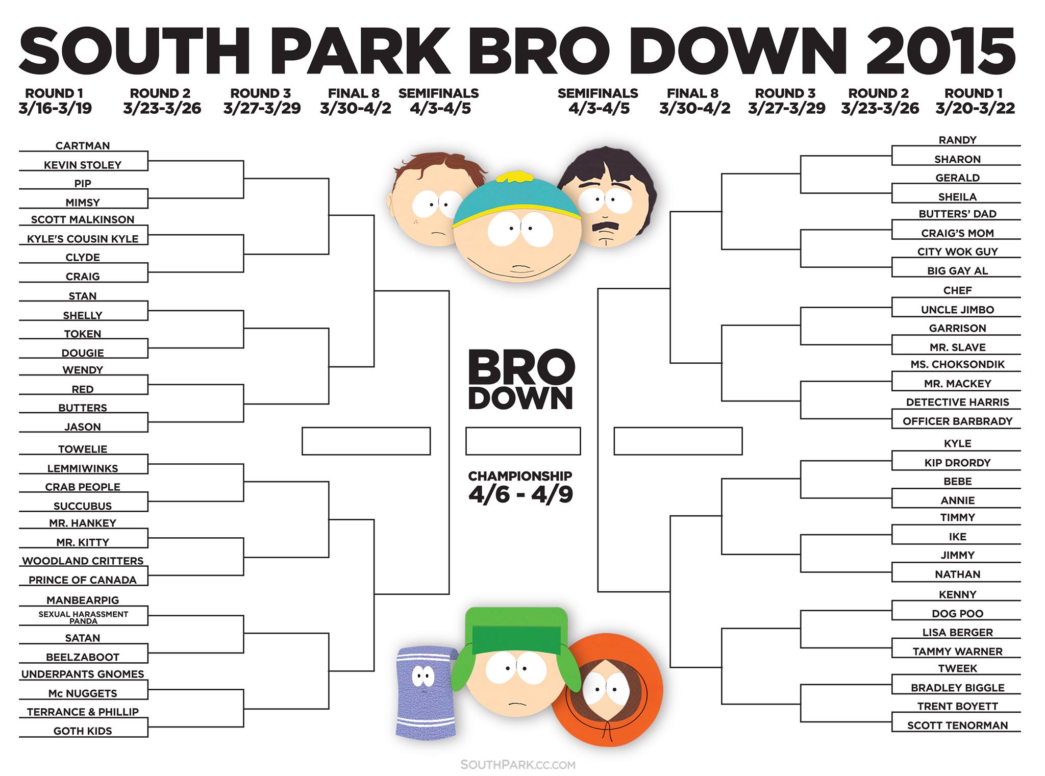 サウスパーク公式キャラ人気投票『BRO DOWN 2015』解説